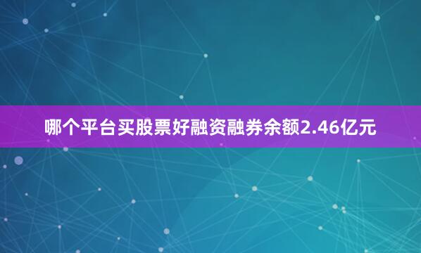 哪个平台买股票好融资融券余额2.46亿元
